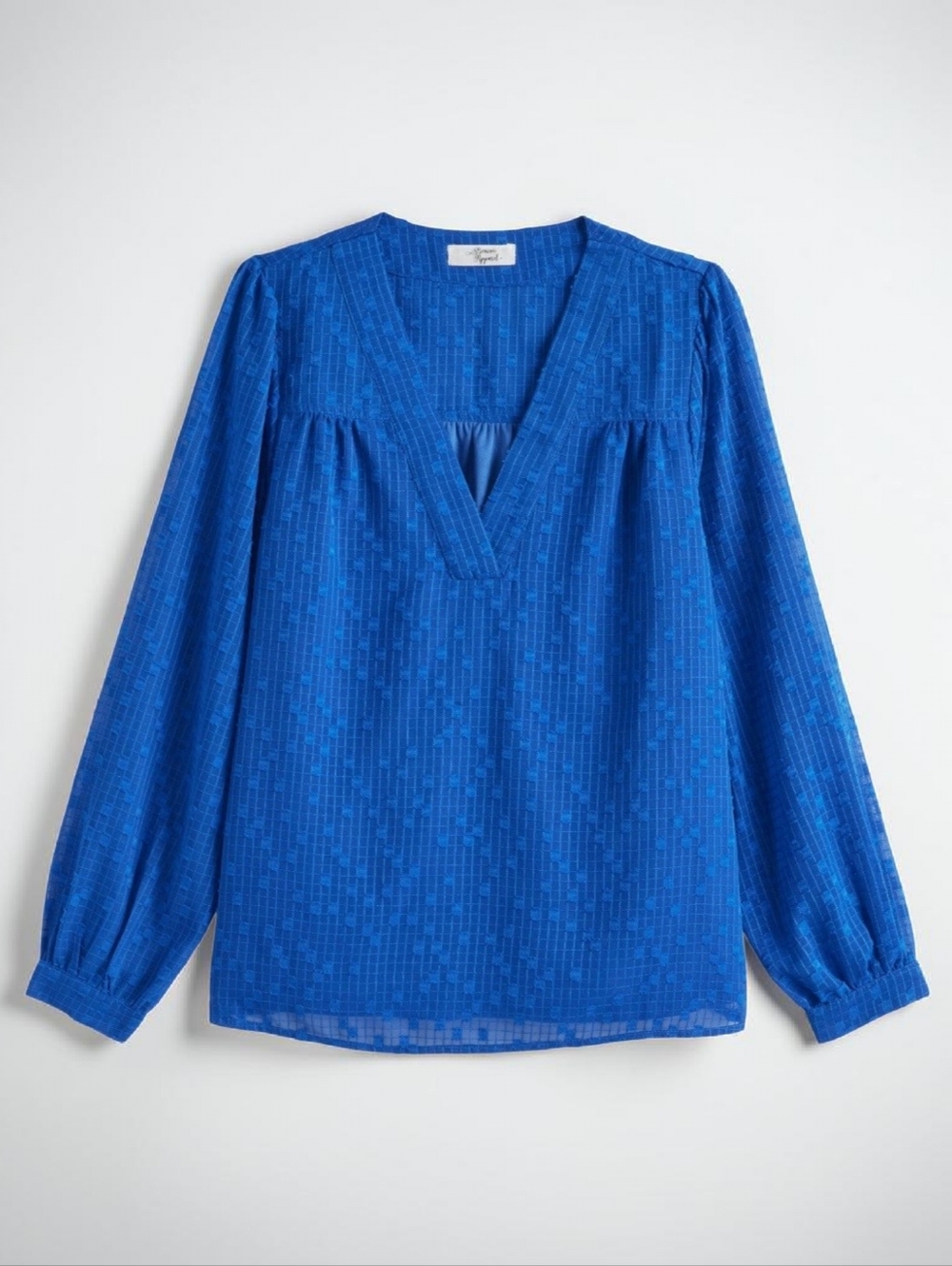 Beacon Sapphire Blue Textured Blouse